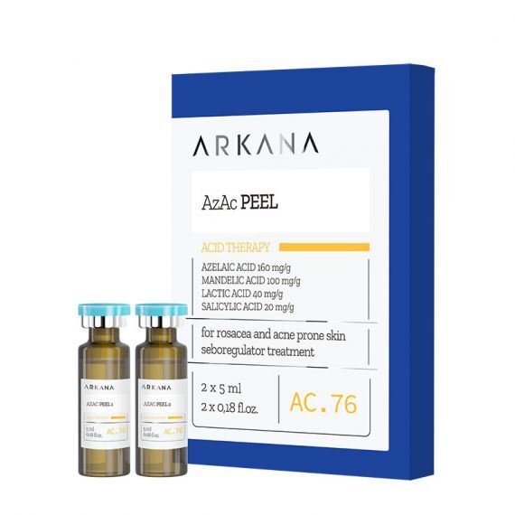Пилинг с азелаиновой, миндальной, салициловой и молочной кислотами ARKANA  AzAc Peel 2*5 мл