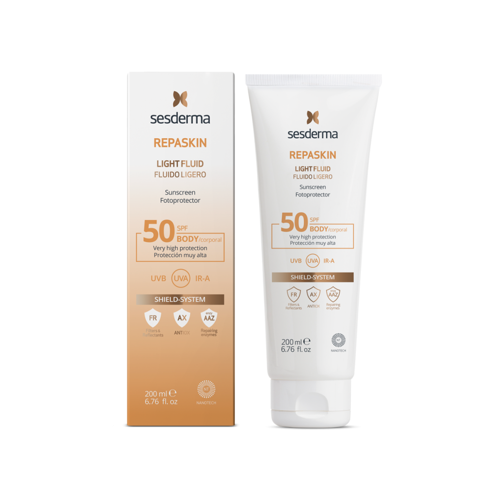 Флюид нежный солнцезащитный для тела СЗФ 50 Sesderma REPASKIN LIGHT FLUID Body sunscreen SPF50