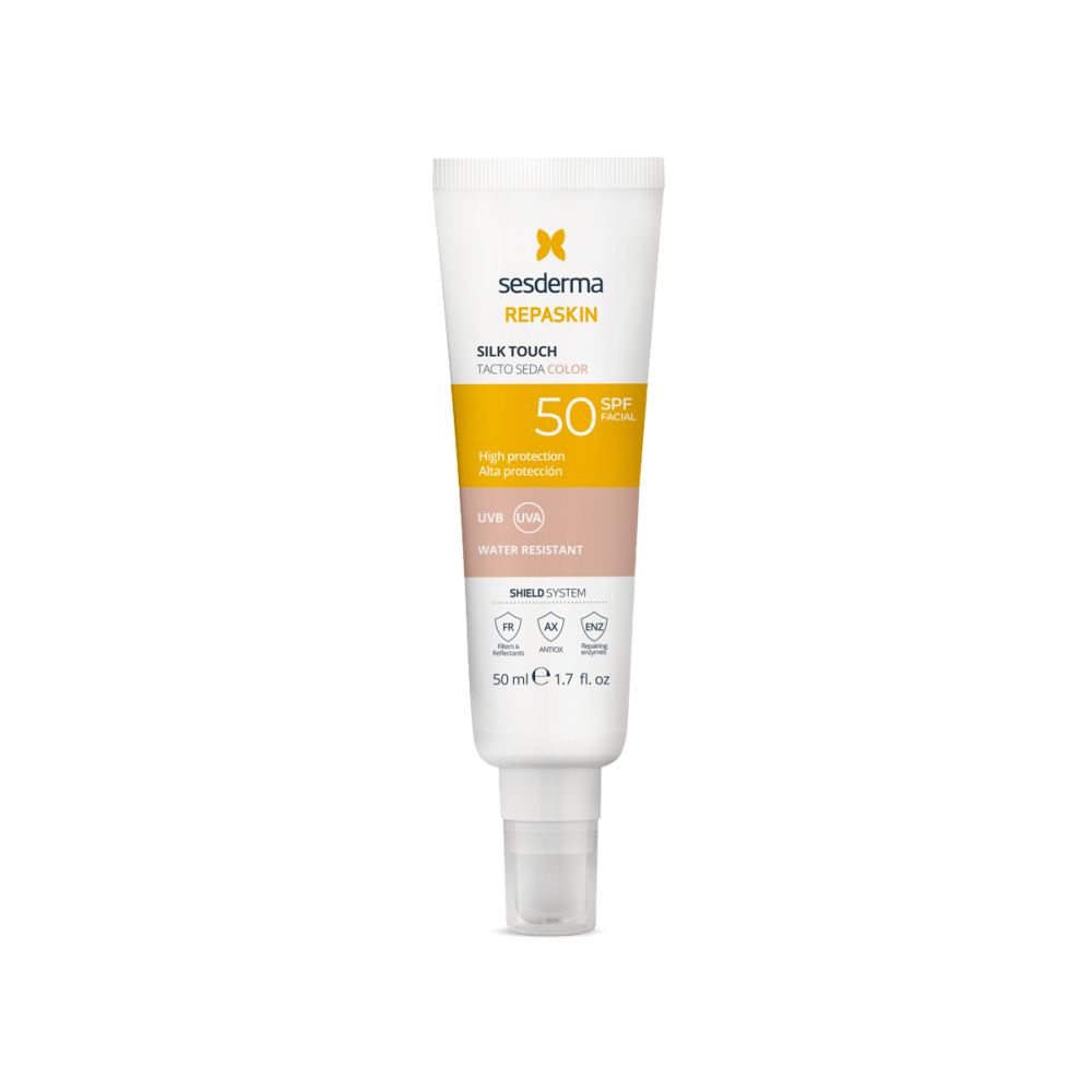 Средство СЗФ 50 с нежностью шелка с тоном REPASKIN SILK TOUCH COLOUR Facial sunscreen SPF 50