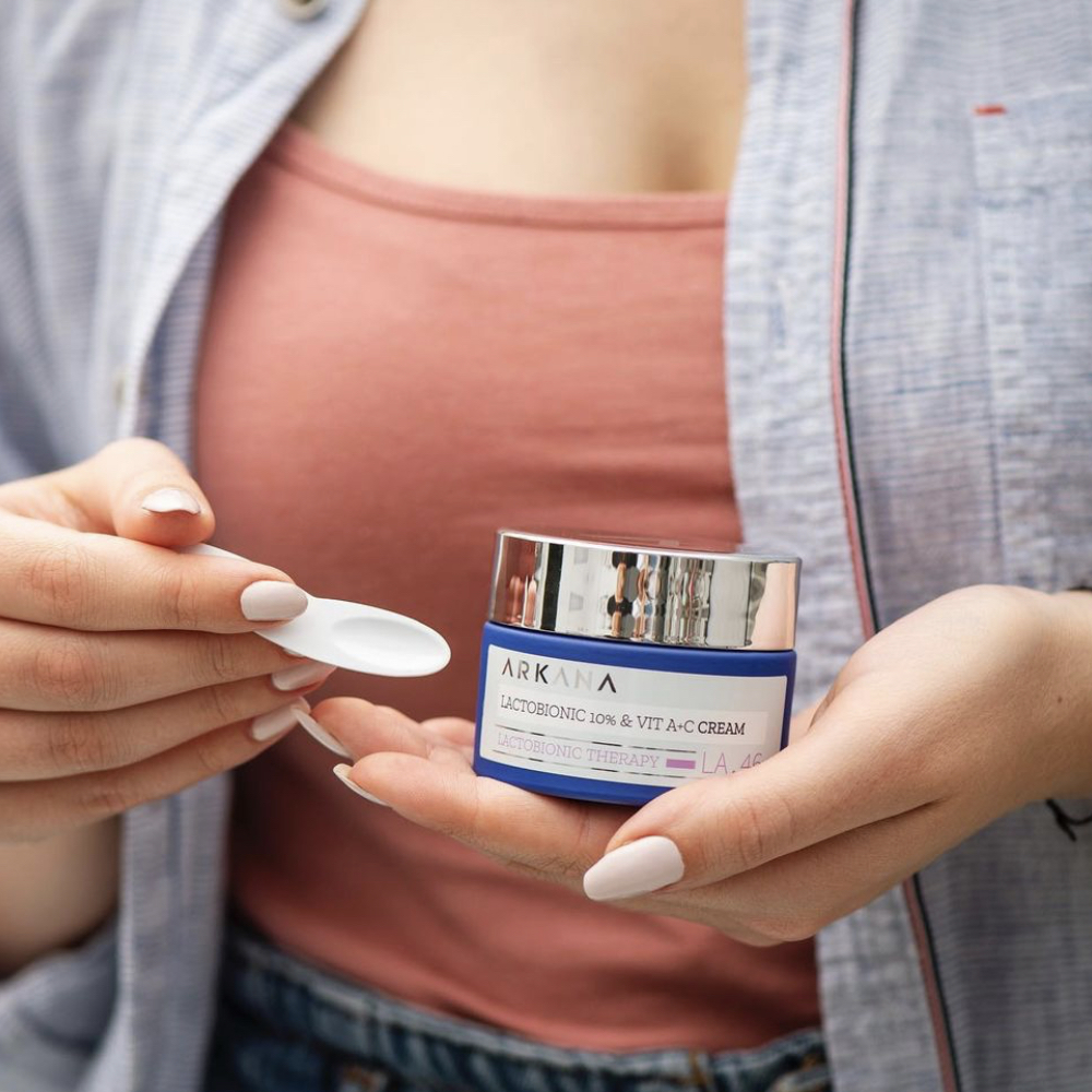 Крем регенерирующий для чувствительной кожи ARKANA Lactobionic 10% & Vit A+C Cream