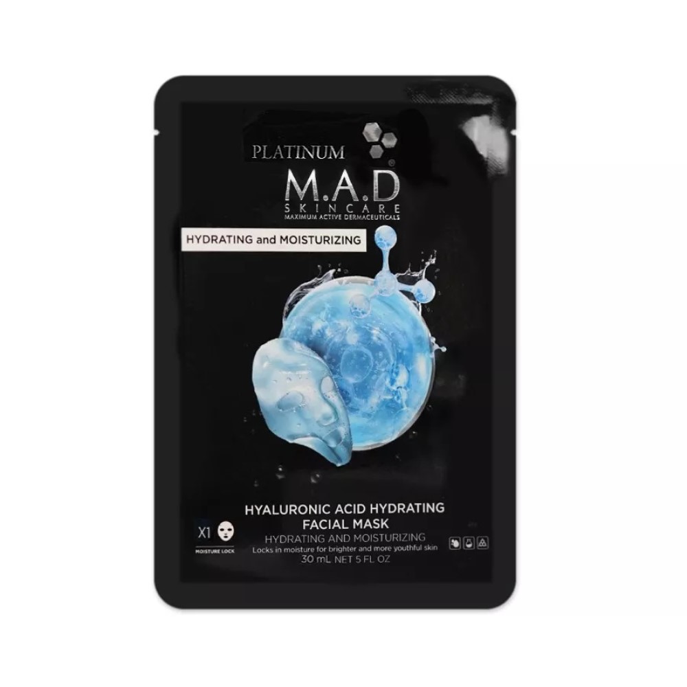 Восстанавливающая маска-саше «Платинум» M.A.D Platinum Hyaluronic Acid Hydrating Facial Mask 5 шт