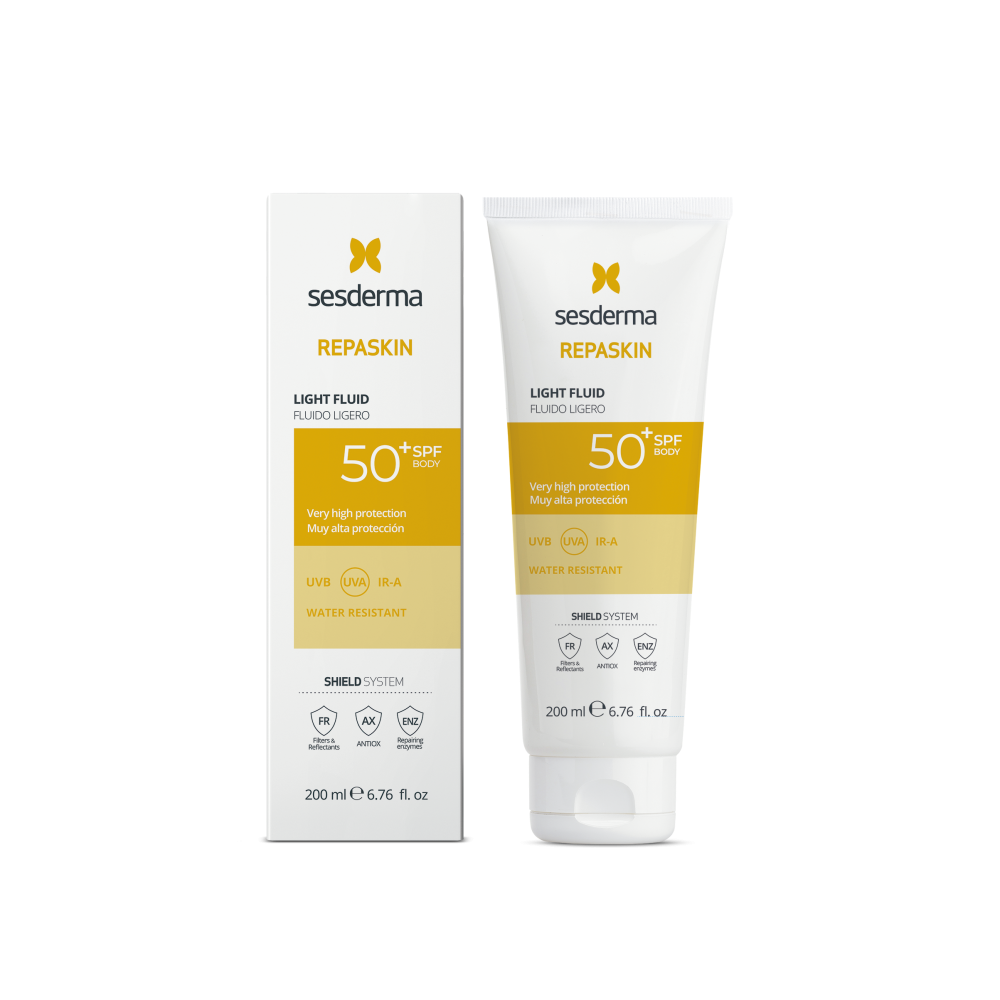 Флюид нежный солнцезащитный  для тела СЗФ 50 Sesderma REPASKIN LIGHT FLUID Body sunscreen SPF50 NEW
